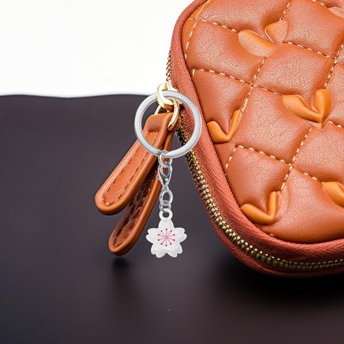LOGOFUN 5pcs Cherry Blossom Bell Charms for DIY Jewelry