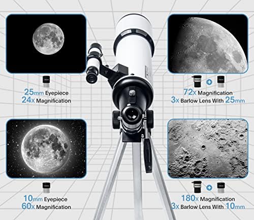 HEXEUM 80mm Aperture Telescope with AZ Mount and Phone Adapter