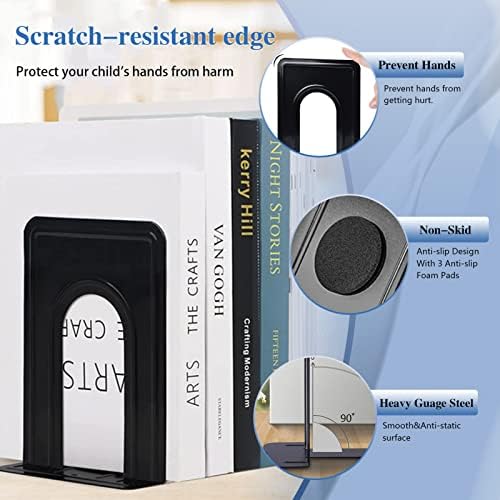 30 Pcs Black Metal Book Ends Heavy Duty