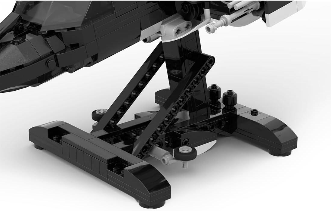Bell 222 Military Helicopter Model Kit with 1039PCS Building Blocks