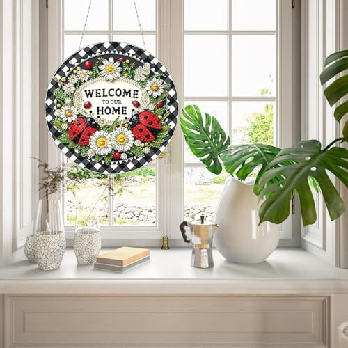 DIY Acrylic Diamond Art Wreath Kit Ladybird