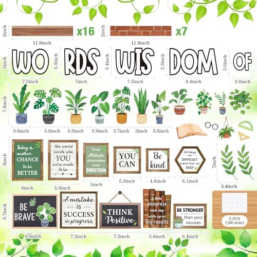 57 Pcs Plant Bulletin Board Set for Classroom Decoration