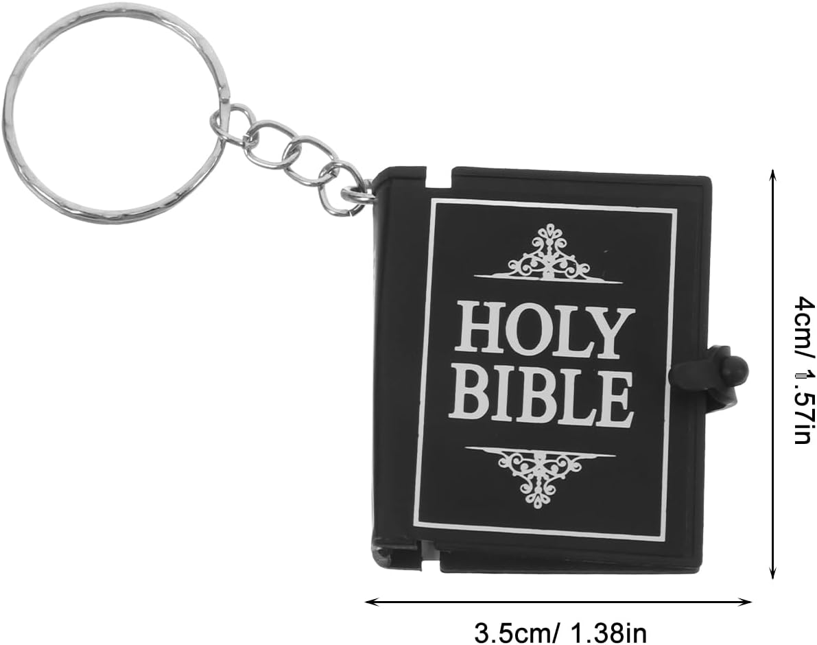 LUOZZY 12 Pcs Mini Bible Keychain Set Inspirational Church Theme Keyrings