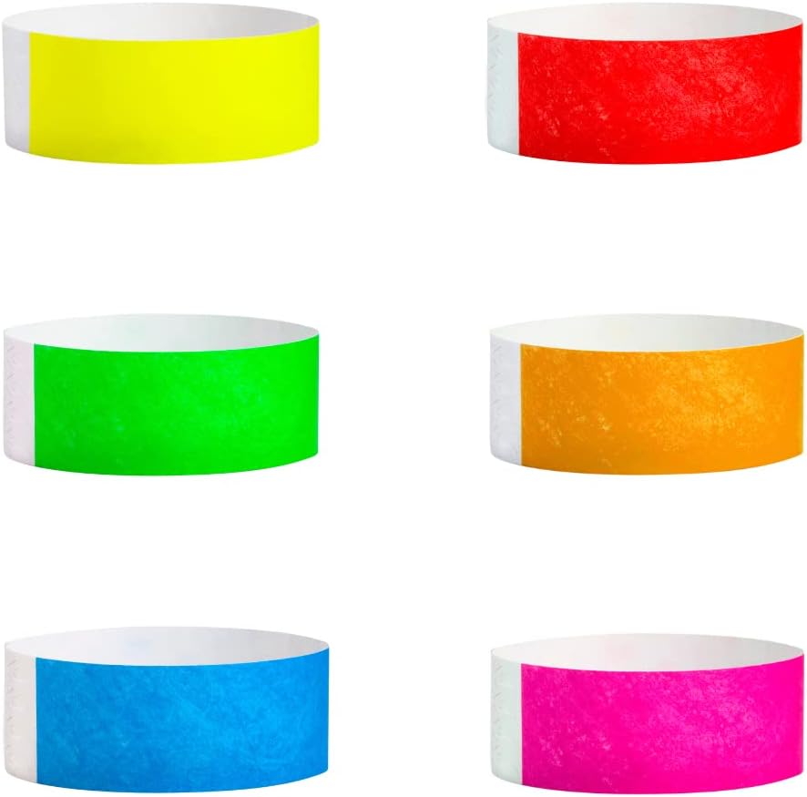 600 WristCo Tyvek Wristbands 6-Color Variety Pack