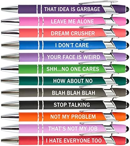 PASISIBICK 12 Funny Sarcasm Ballpoint Pens Set