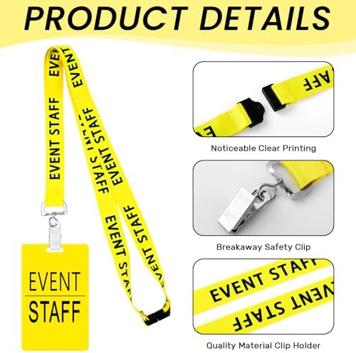 Qilery 50 Set Lanyards with PVC Cards for Events