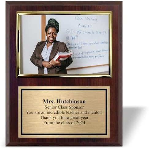 Personalized 8x10 Photo Plaque with Gold Frame