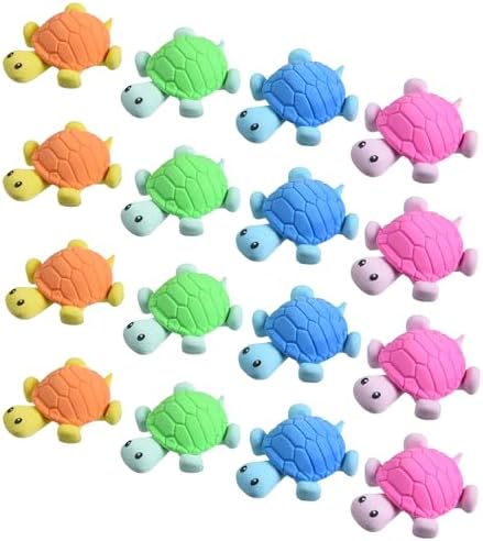 16 Pcs Cute Turtle Pencil Erasers for Kids