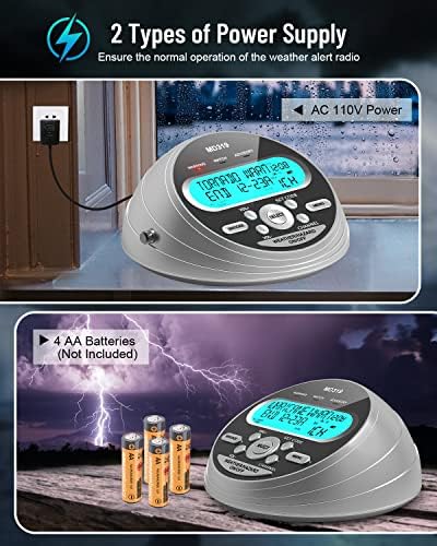 NOAA Weather Alert Radio with SAME and Battery Backup
