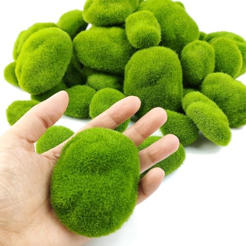 TIHOOD 50PCS Artificial Moss Rocks Decor