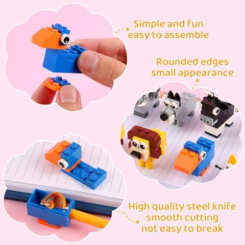 24 Pcs Animal Building Block Pencil Sharpener Set