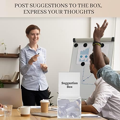 Bucherry 3 Pcs Acrylic Donation Box with Slot and Sign