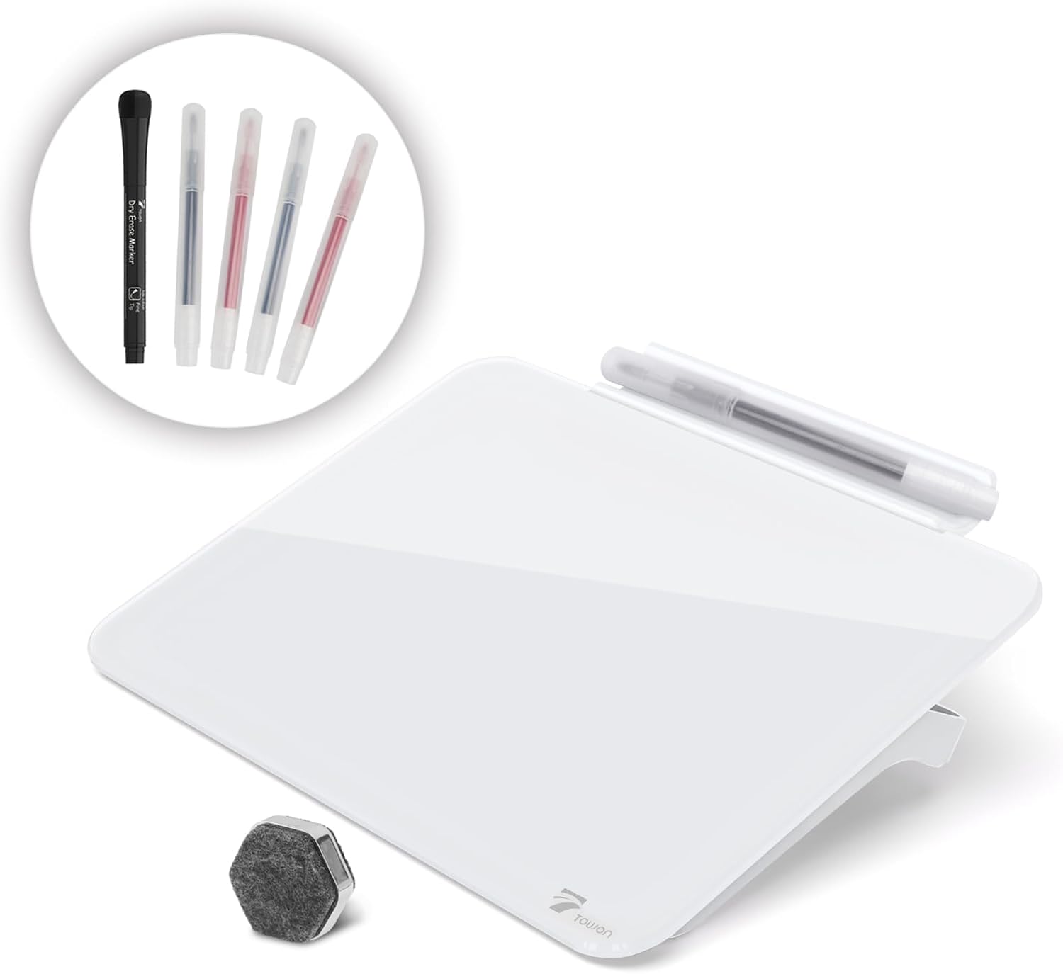 TOWON Small Glass Dry Erase Board 8x6 Inches