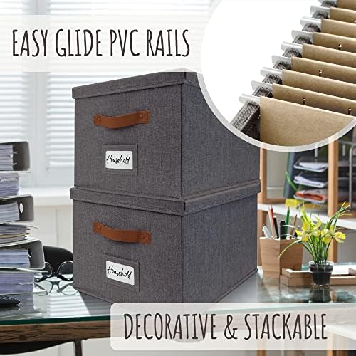ZICOTO Decorative File Organizer Box Set of 2