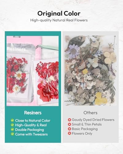 Resiners Cherry Dried Flowers 174pcs Craft Kit