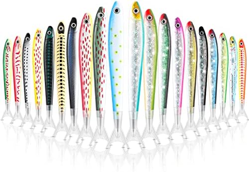Meanplan 20 Pack Fish Shaped Pens for Kids and Adults