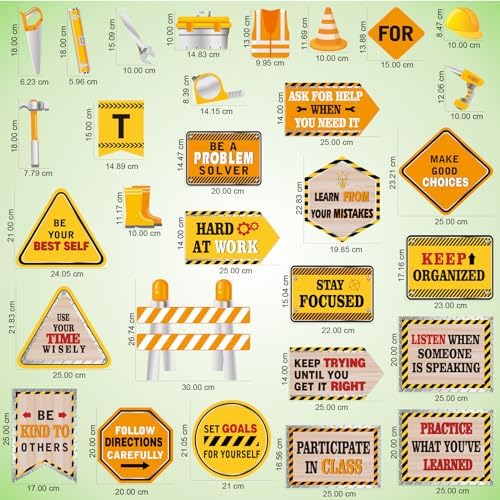 Outus 47 Pcs Construction Bulletin Board Set
