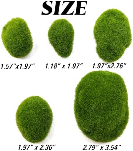 TIHOOD 50PCS Artificial Moss Rocks Decor