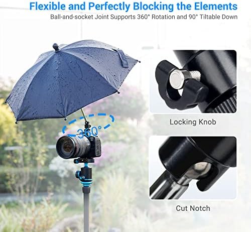 Kiorafoto Camera Hot Shoe Umbrella Rain Cover for Canon and Nikon