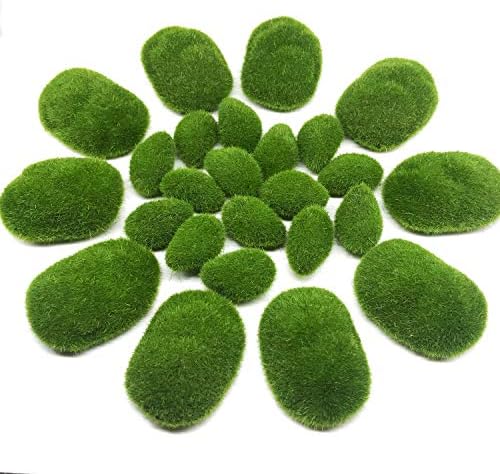 Woohome 25 pcs Artificial Moss Rocks Decor