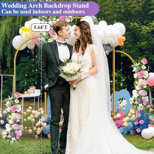 HEMMOTOP Metal Arch Backdrop Stand Set of 3
