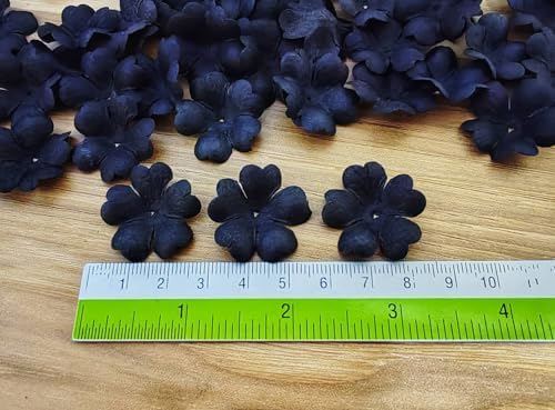 HukDok Black Mulberry Paper Flower Petals 50pcs Heart Shape