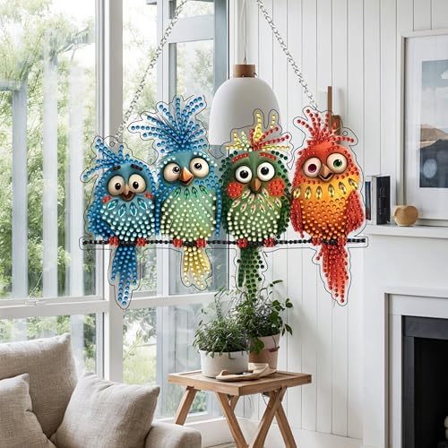 DIY Diamond Art Painting Wreath Kit - Bird Design Double Sided