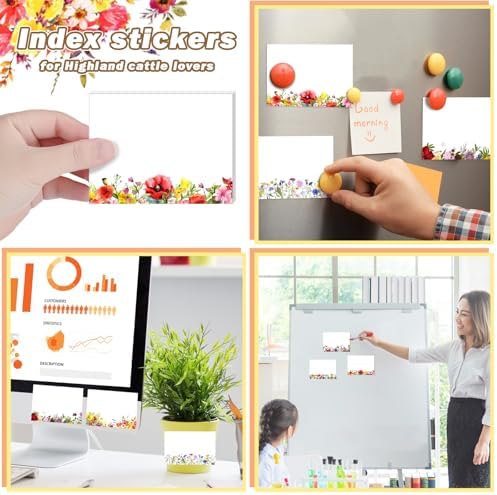 Janlaugh 12 Pads Wildflower Sticky Notes for Journaling and Gift Giving