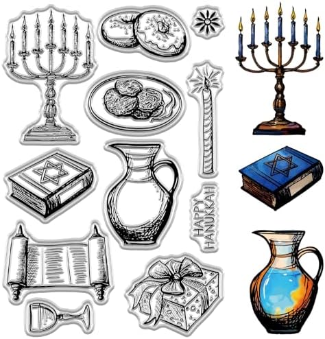 CRASPIRE Hanukkah Clear Rubber Stamps 63x43 Inch