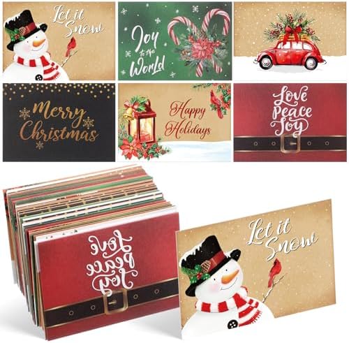 Zhanmai 48 Pcs Retro Christmas Envelopes Gift Card Holders