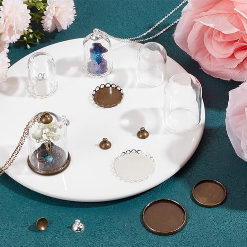 SUNNYCLUE 12Pcs Glass Jar Charms for Jewelry Making