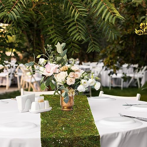 Jutom Dried Moss Table Runner for Decor and Crafts