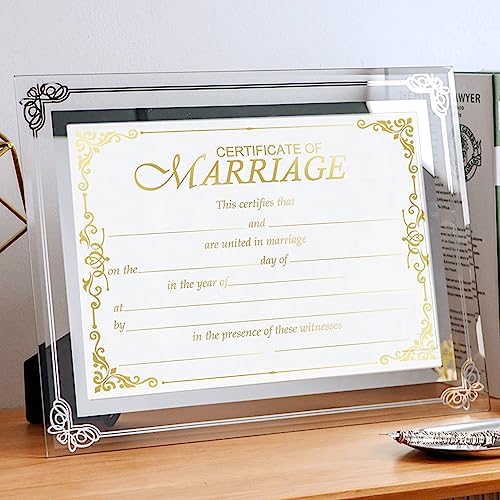 Gold Foil Marriage Certificates 11x85 Inch 24 Pcs Wedding Paper