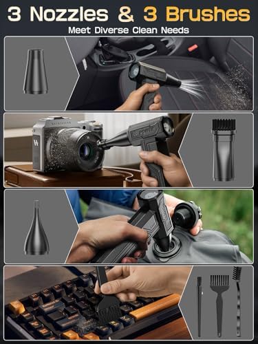 COOLDOVE Electric Air Duster with Light 4-Gear Adjustable