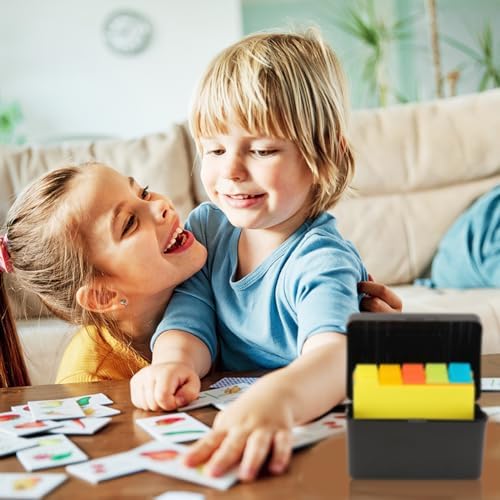 H4D Index Card Holder 4x6 Inches with 25 Plastic Dividers Black