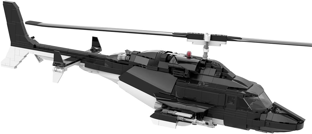 Bell 222 Military Helicopter Model Kit with 1039PCS Building Blocks