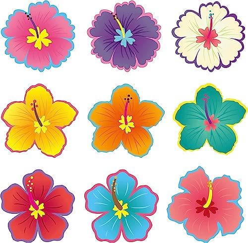 BeYumi 45 Pcs Hibiscus Flower Cutouts Wall Decor Set