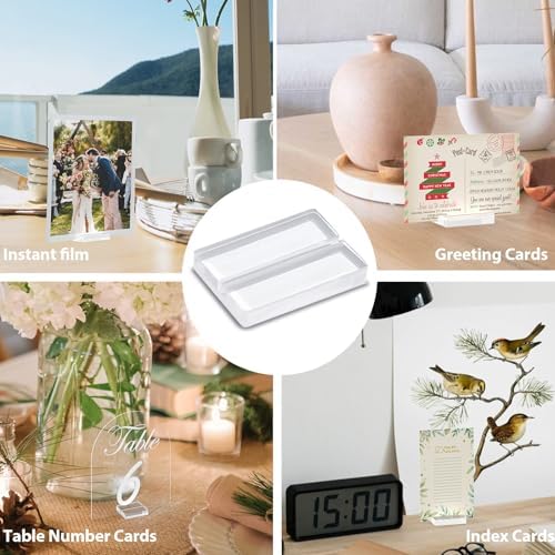 12 Pcs Clear Acrylic Name Card Holders for Table