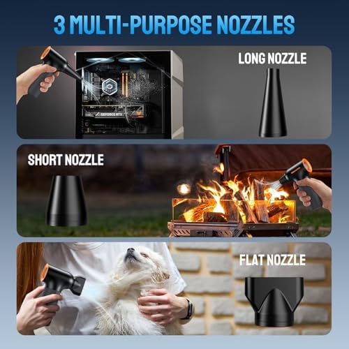 VASSON Cordless Compressed Air Duster with Brushless Motor 260000RPM