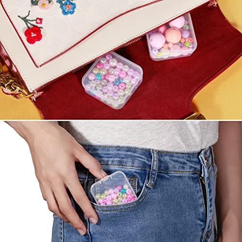 Mathtoxyz Small Bead Organizers 15 Pieces Transparent Storage Cases