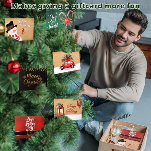 Zhanmai 48 Pcs Retro Christmas Envelopes Gift Card Holders