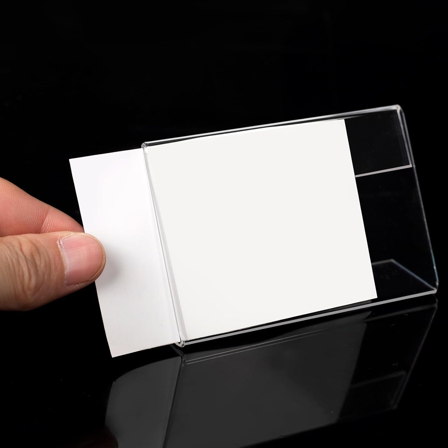 20 Pcs L-Shape Clear Card Display Stands with Blank Labels