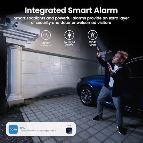 AOSU 4-Camera Solar Security System with 2K QHD and 32GB Storage