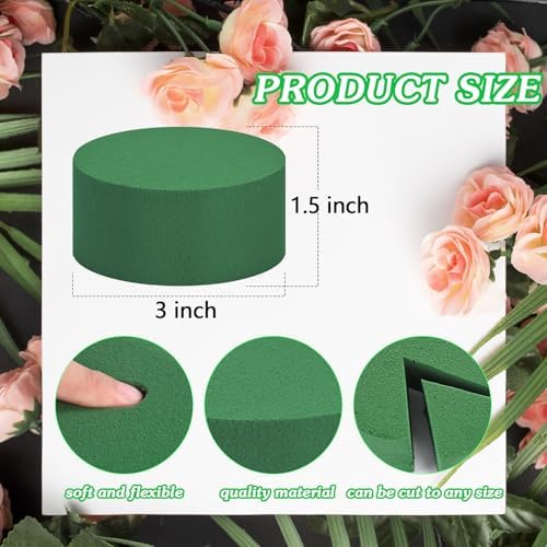 24Pcs 3 Inch Round Floral Foam Blocks for Flowers and Crafts