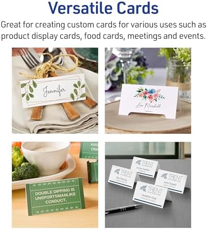 Avery Tent Cards 35 x 11 White Embossed Border 50 Blank