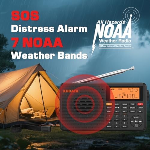 XHDATA D109WB Weather Radio with NOAA Alert and Bluetooth Speaker