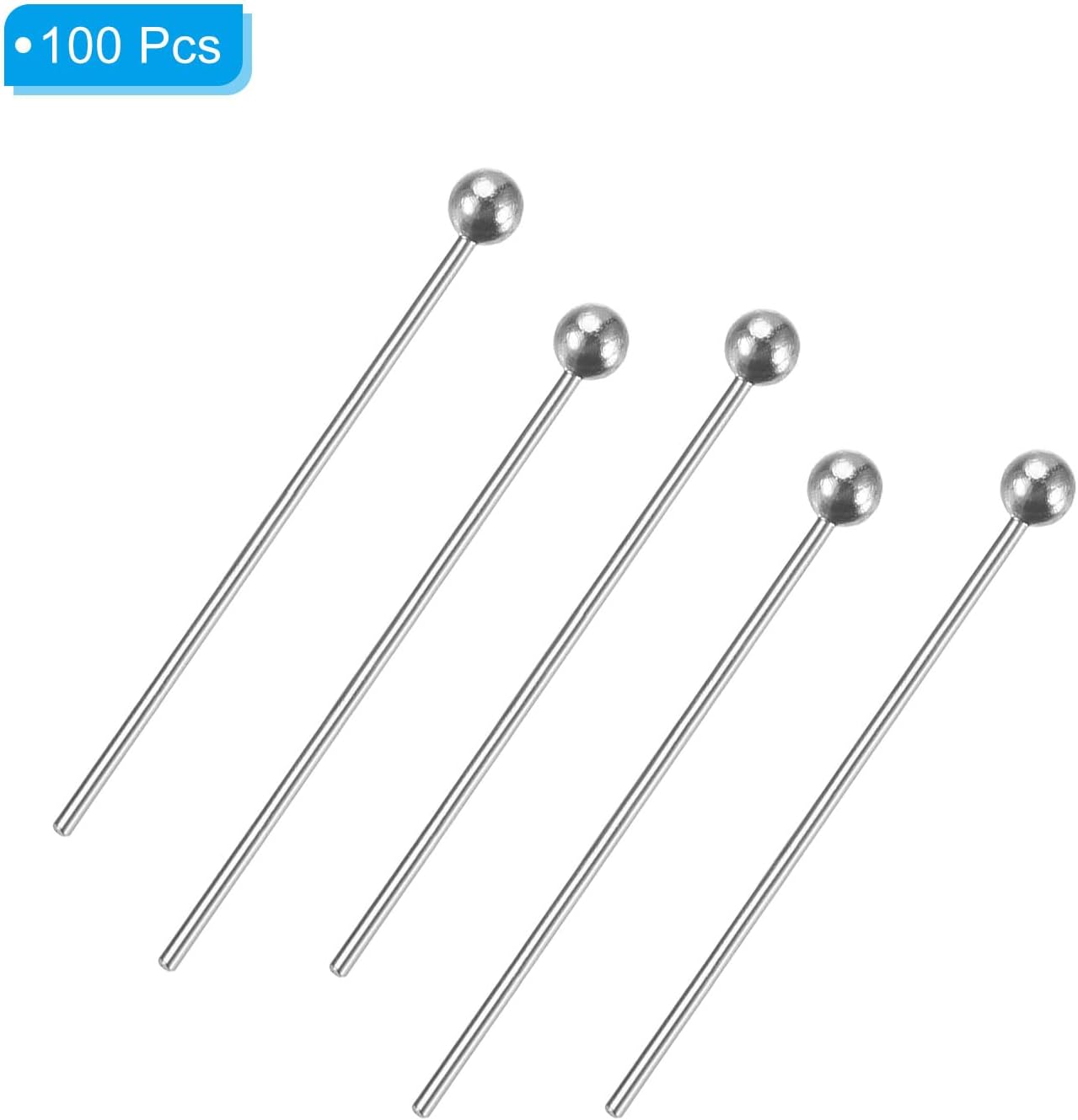 PATIKIL 100Pcs White Brass Head Pins for Jewelry Making