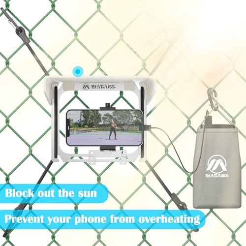 Cell Phone Fence Mount with Shade and Power Bank Bag