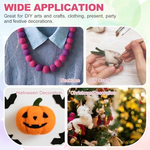 PATIKIL Wool Felt Balls Black 15cm Pack of 20