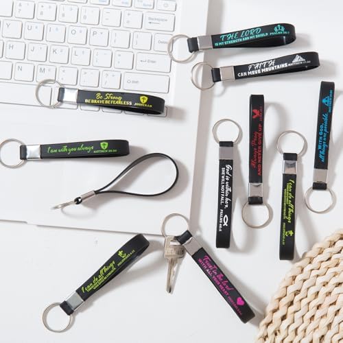 40 Pcs Bible Verse Bracelets Christian Inspirational Keychains